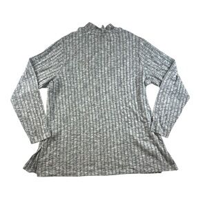 Susan Gravers Weekend Long Sleeve Mock Neck Ribbed Knit Grey Women's XL